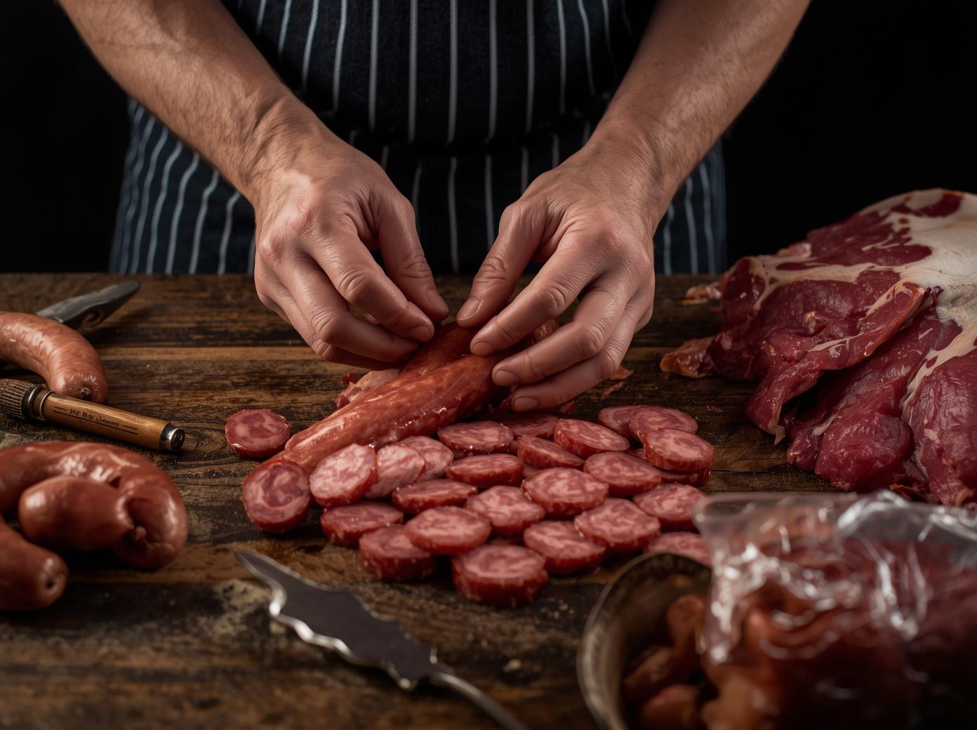 David Farina apresentando linguiça